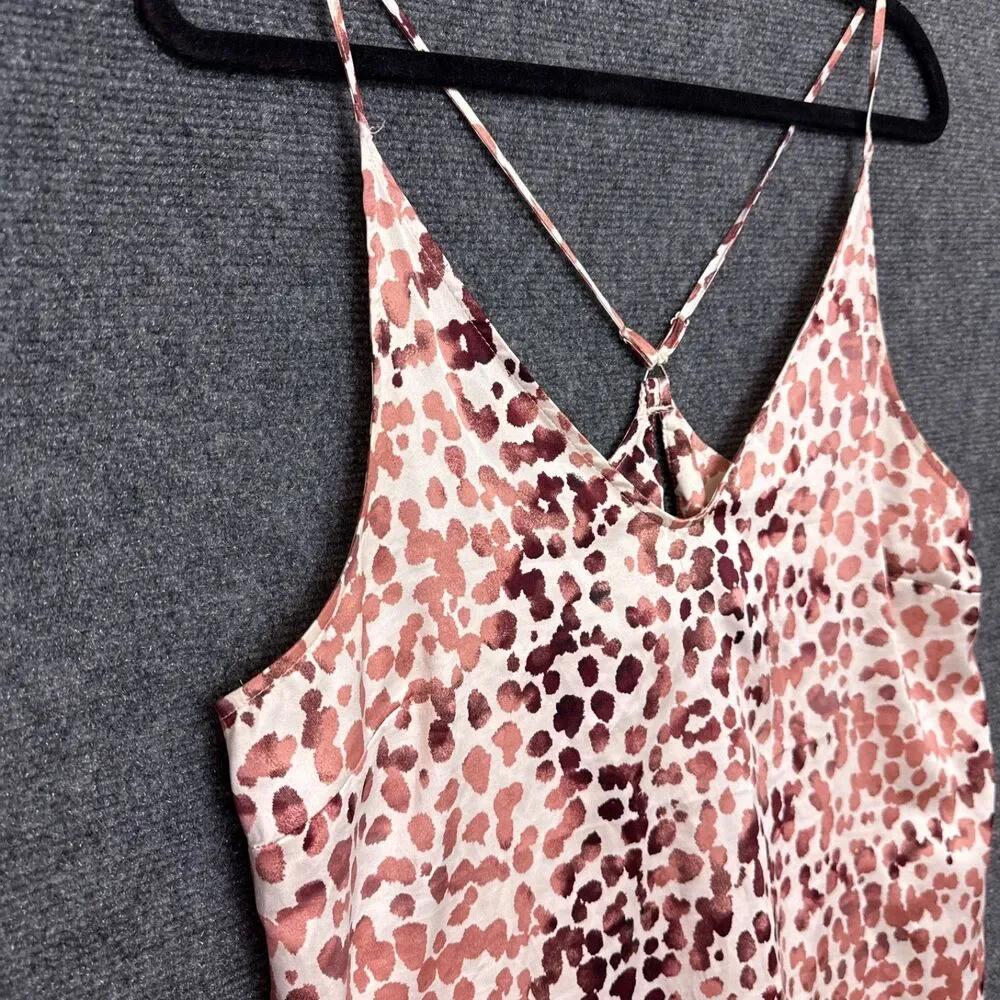 Stars Above Pajama Set M Satin Cami Shorts Leopard Print Sleek Dorm Loungewear